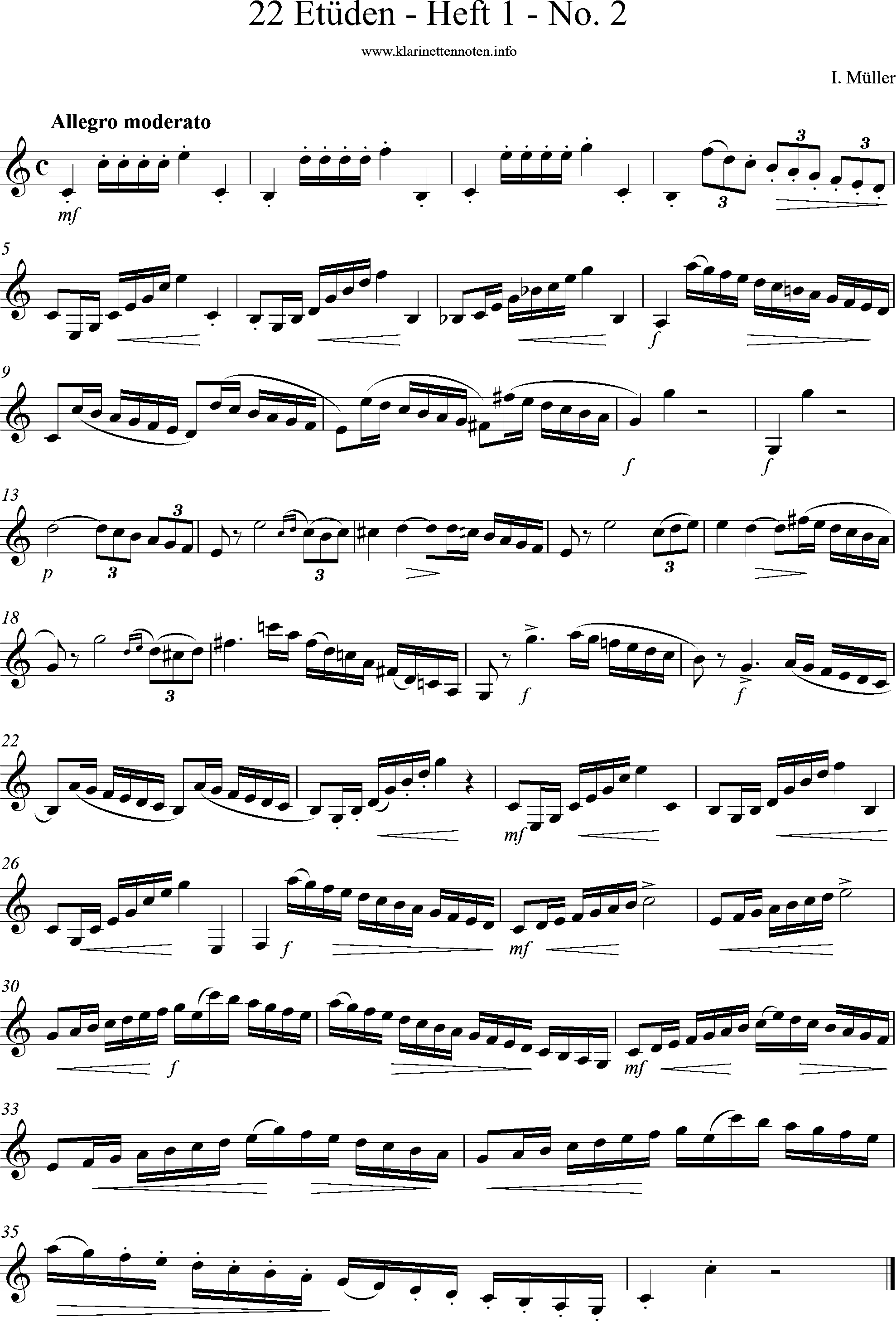 22 Etüden - Heft 1 - No 2-I-Iwan Müller, Clarinet